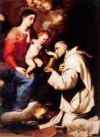 Ribera, Jusepe de - The Madonna with the Christ Child and Saint Bruno